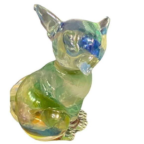 Handcrafted Rainbow Glass Resin Fox Figurine Art Sculpture - Picture 2 of 6